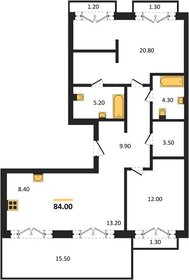 Квартира 84 м², 3-комнатная - изображение 1