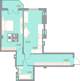 Квартира 54,1 м², студия - изображение 1