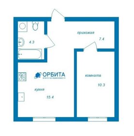 Квартира 37,8 м², 1-комнатная - изображение 1