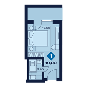 Квартира 19 м², 1-комнатные - изображение 1