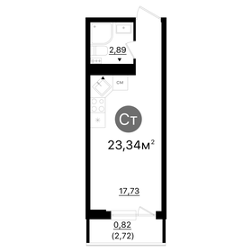 Квартира 21,4 м², студия - изображение 1