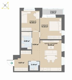 Квартира 67,7 м², 2-комнатная - изображение 1
