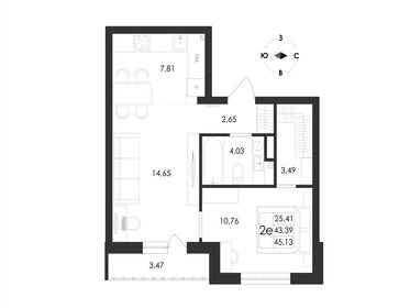 Квартира 45,1 м², 2-комнатная - изображение 1