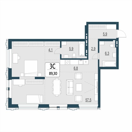 55,4 м² дом, 4,9 сотки участок 5 800 000 ₽ - изображение 73