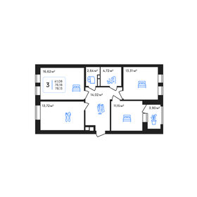 Квартира 78,1 м², 3-комнатная - изображение 1
