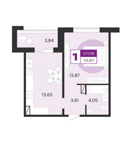 Квартира 37,1 м², 1-комнатная - изображение 1