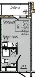 Квартира 17,2 м², студия - изображение 2