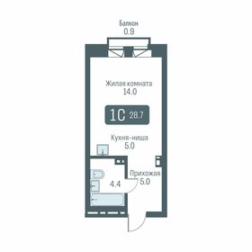 Квартира 28,7 м², 1-комнатная - изображение 1