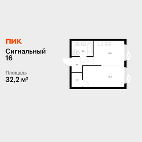 Квартира 32,2 м², 1-комнатная - изображение 1