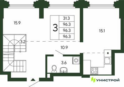 Квартира 96,3 м², 3-комнатная - изображение 1