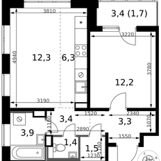 Квартира 46 м², 2-комнатная - изображение 2