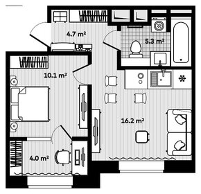 Квартира 39,2 м², 1-комнатная - изображение 1