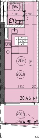 Варианты планировок апарт-отель Cosmos Stay Sevastopol Atlant Apartments - планировка 1