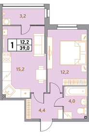 Квартира 39 м², студия - изображение 1