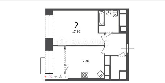 Квартира 42,4 м², 1-комнатная - изображение 1