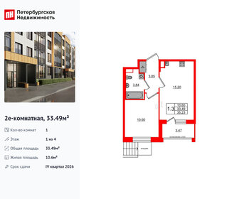Квартира 33,5 м², 1-комнатная - изображение 1