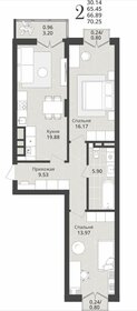 Квартира 66,9 м², 2-комнатная - изображение 1