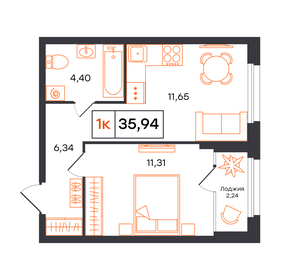 Квартира 35,9 м², 1-комнатная - изображение 1