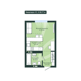 Квартира 28,8 м², 1-комнатная - изображение 2