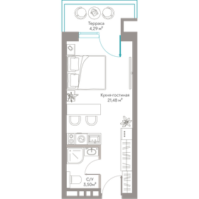 Квартира 29,3 м², студия - изображение 1