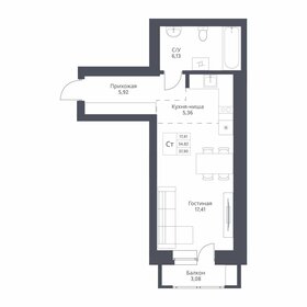 Квартира 37,9 м², студия - изображение 1