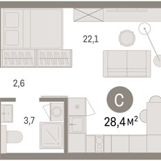 Квартира 28,4 м², студия - изображение 2