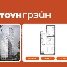 Квартира 35,3 м², 1-комнатная - изображение 3