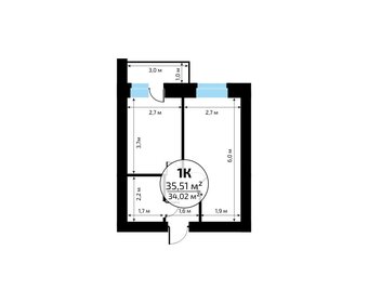 Квартира 35,5 м², 1-комнатная - изображение 2