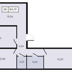 Квартира 84,2 м², 3-комнатная - изображение 2
