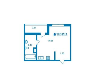 Квартира 26 м², студия - изображение 1