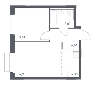 Квартира 38,3 м², 1-комнатная - изображение 1