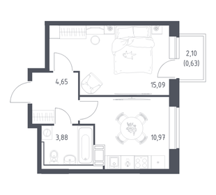 Квартира 35,2 м², 1-комнатная - изображение 1