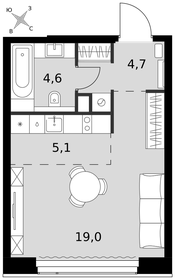 Квартира 33,4 м², студия - изображение 2