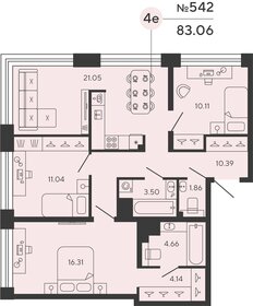 Квартира 83,1 м², 3-комнатная - изображение 1