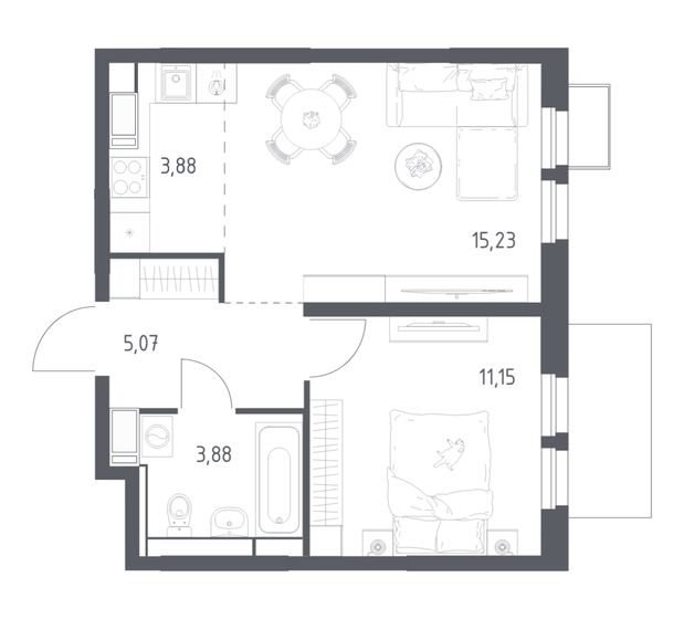 30 м², 1-комнатная квартира 10 942 548 ₽ - изображение 51