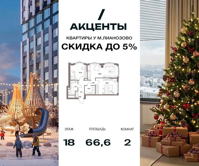 66,8 м², 2-комнатная квартира 32 897 304 ₽ - изображение 14