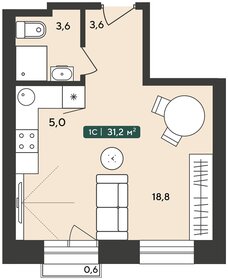 Квартира 31,2 м², 1-комнатная - изображение 1