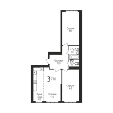 Квартира 77 м², 3-комнатная - изображение 2