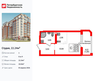 Квартира 22,2 м², студия - изображение 1