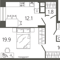 Квартира 49,7 м², 1-комнатная - изображение 2