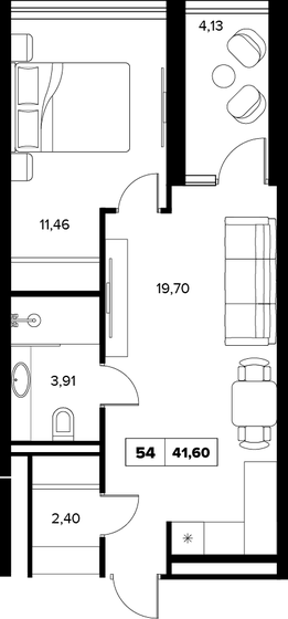 38,7 м², 1-комнатная квартира 19 350 000 ₽ - изображение 44