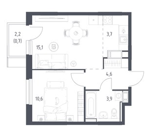 Квартира 38,2 м², 1-комнатная - изображение 1