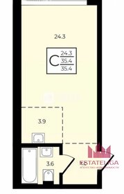 Квартира 35,4 м², студия - изображение 1