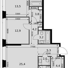 Квартира 84,4 м², 3-комнатная - изображение 3