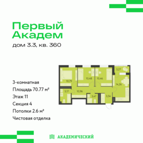 Квартира 70,8 м², 3-комнатная - изображение 1