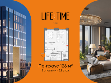 Квартира 126,2 м², 2-комнатная - изображение 1