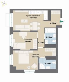 Квартира 57,9 м², 2-комнатная - изображение 1