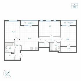 Квартира 99,5 м², 3-комнатная - изображение 1