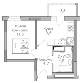 Квартира 31,3 м², 1-комнатная - изображение 1