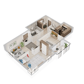 Квартира 67,1 м², 2-комнатная - изображение 1